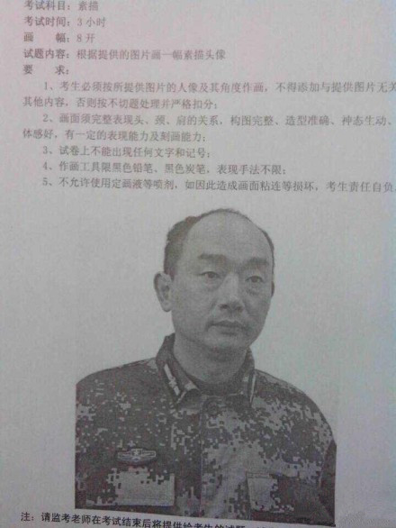 2015年重慶美術(shù)聯(lián)考/統(tǒng)考素描考試題目