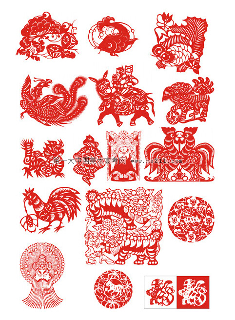 剪紙素材 - 美術(shù)高考網(wǎng) 2015101705