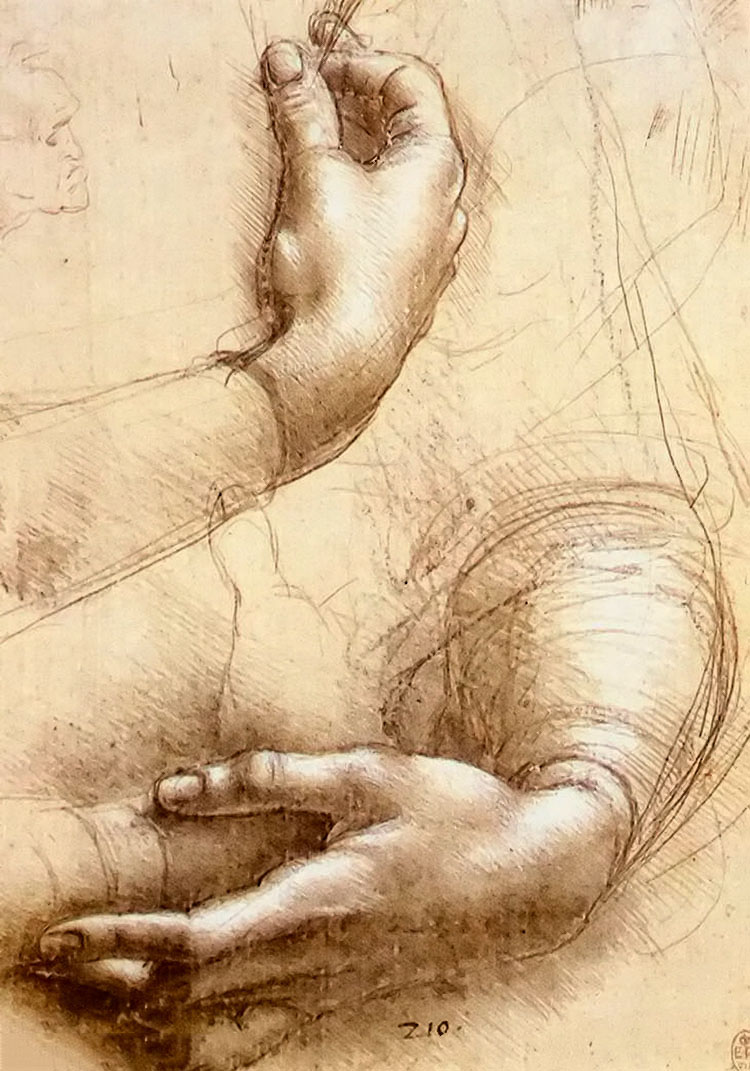 素描：手習(xí)作，畫家：達(dá)芬奇