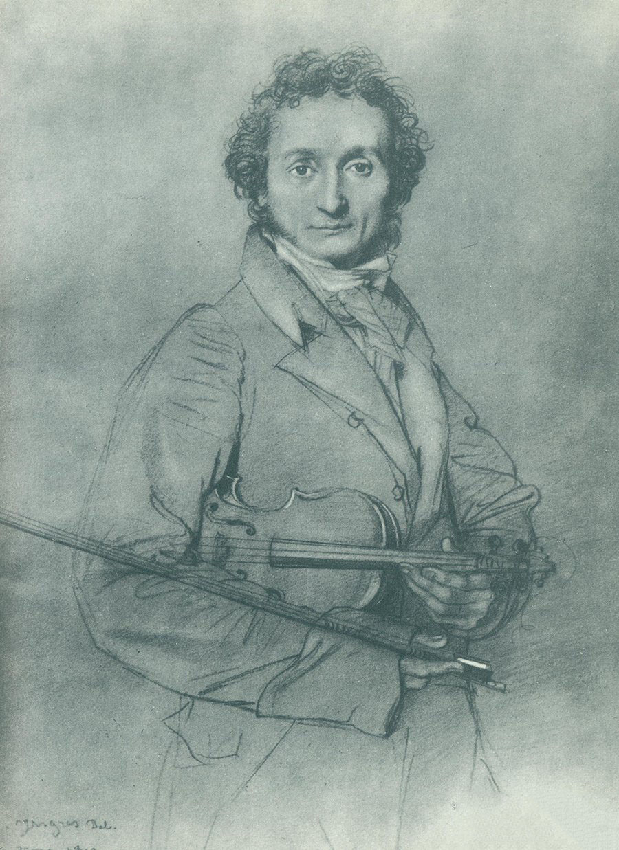 素描：尼可洛·帕格尼尼，畫家：讓-奧古斯特-多米尼克·安格爾