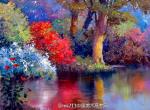 美國(guó)畫家 Kent·R·Wallis 色彩暖人的風(fēng)景油畫作品