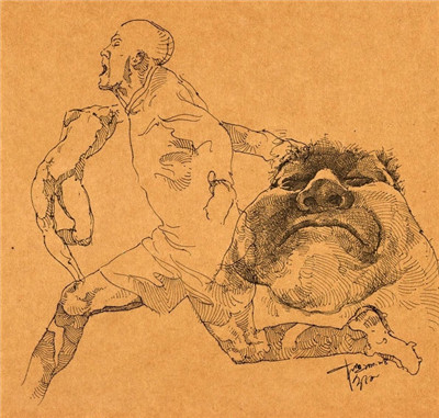 好畫(huà)不一定都是畫(huà)在畫(huà)紙上 牛皮紙上的速寫(xiě)你可見(jiàn)過(guò)