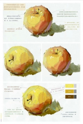 一步步的教你畫色彩單個物體，拿去學習吧~,51美術社