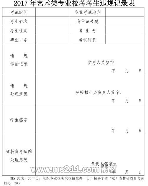 2017年藝術(shù)類專業(yè)?？伎忌`規(guī)記錄表.jpg