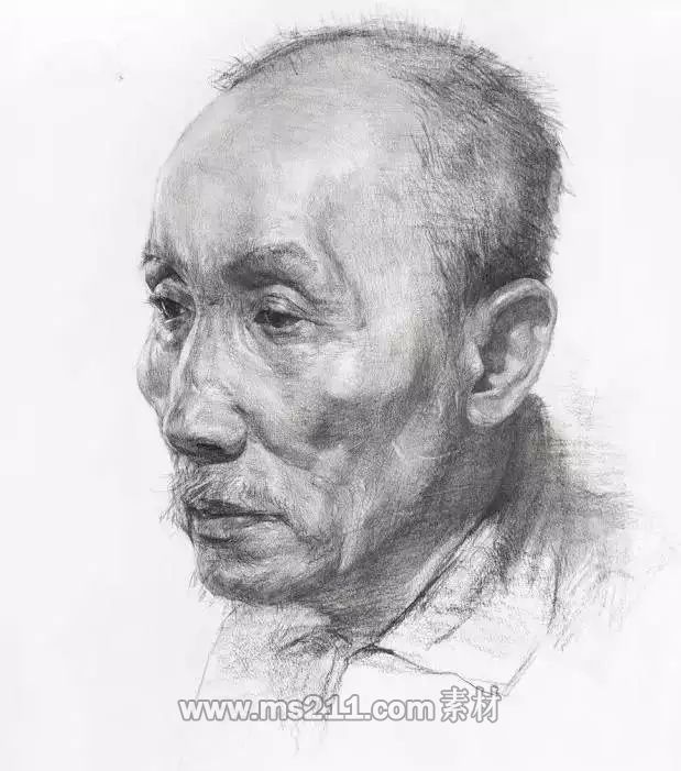 不同角度的素描頭像-51美術網