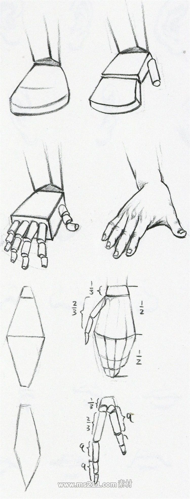 速寫人物手部解析-51美術(shù)網(wǎng)