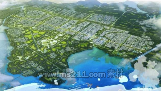 鳥瞰雄安新區(qū)（效果圖）